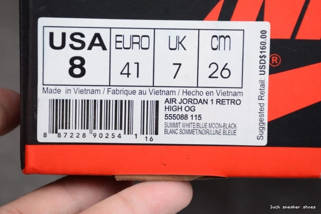Reps LUCY Moon Retro 555088-115 High Blue Jordan 1 OG Air 0706
